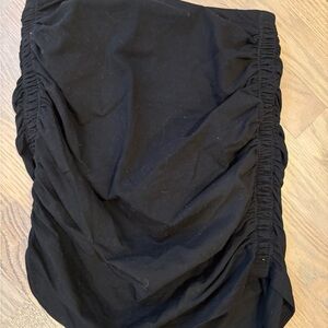 TNA Aritzia Size S Black Ruched strapless Tube Top